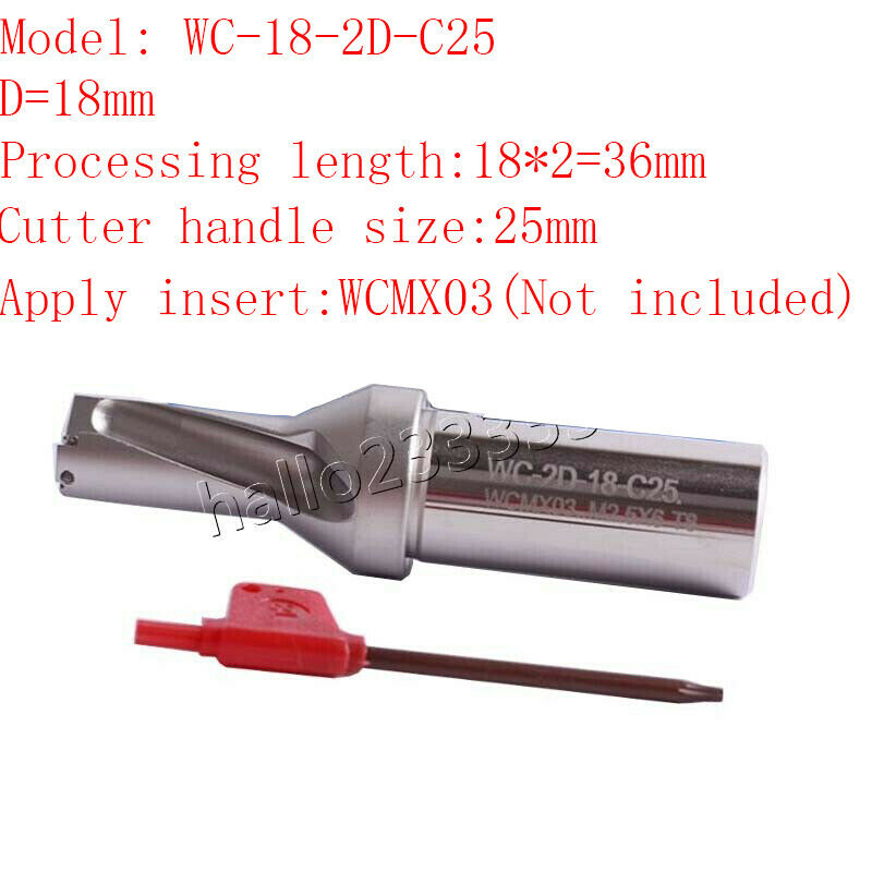 WPD180-C25-2D U drill /indexable drill/Φ 18mm C25-2D For WCMX030208 insert