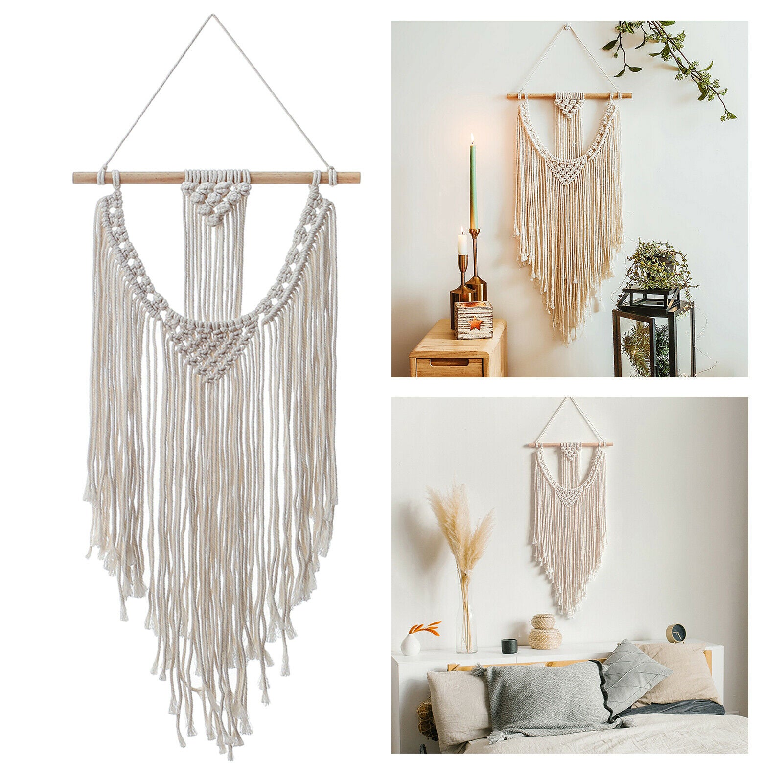 Woven Macrame Boho Tapestry Wall Hanging Bedroom Nursery Wall Ornament Art