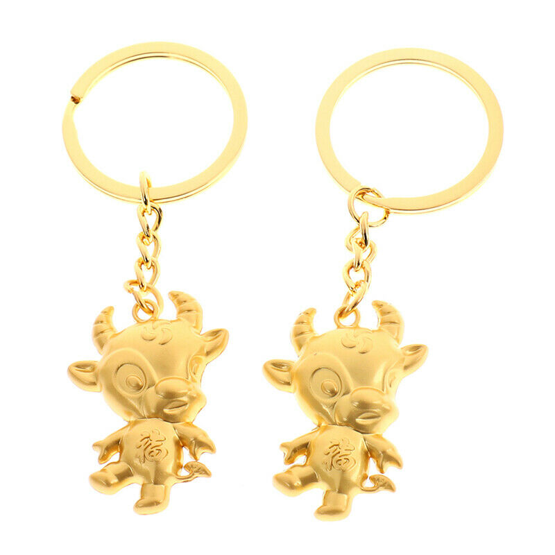1PC Ox Year Lucky Key Ring Pendant Lucky Bull Keychain Gift Pendant SouvenirBDA