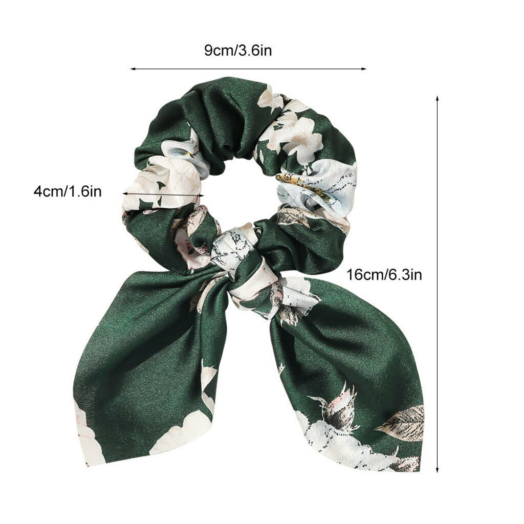 5 Pack Hair Scrunchies for Women Thick Hair Bunny Ear Scrunchies Hair Ties