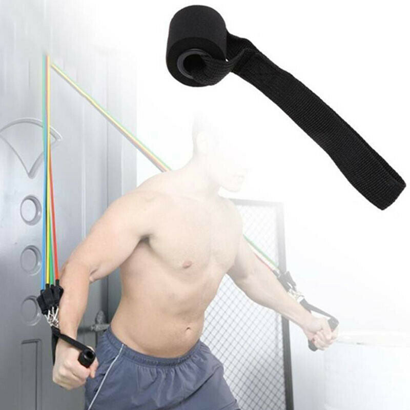 Pilates Latex Tube Elastic Belt Resistance Bands Over Door Anchor Indoor Spo XC