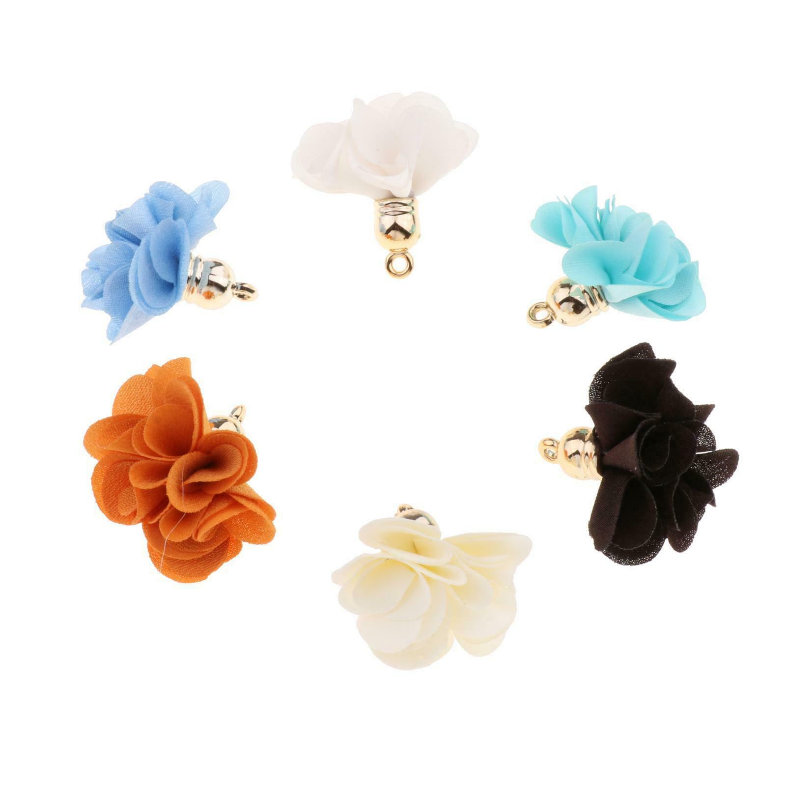Set of 100 Cloth Fabric Floral Petal Pendants Tassel Charms DIY Crafts