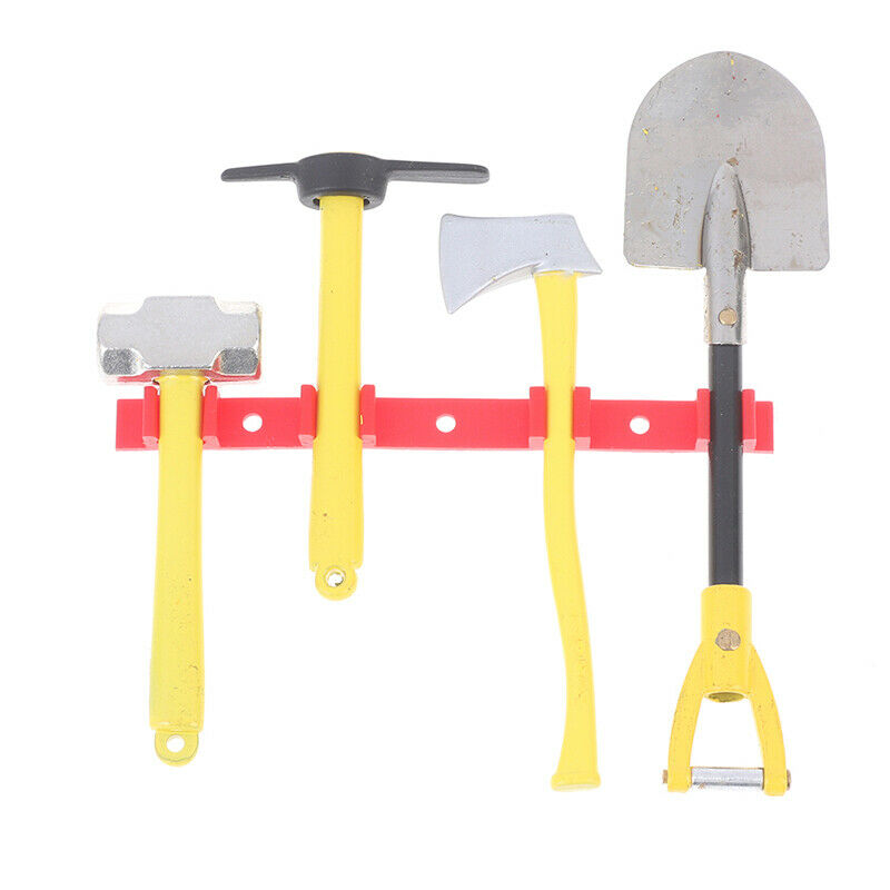 4Pcs/set Metal Shovel Hammer Pickaxe Axe for 1/10 RC Crawler SCX10 TRX4 D90BDAU