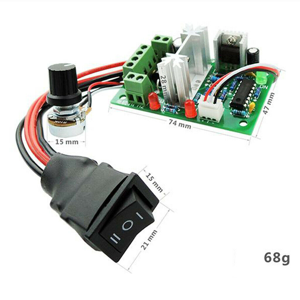 12V 24V 30V 10A PWM DC Motor Speed Controller CW CCW Reversible Regulator Switch