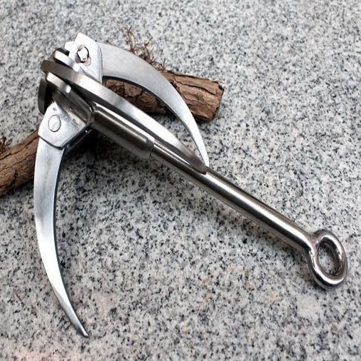 Outdoor Carabiner Grappling Hook Climbing Folding Load 400Kg Steel Stock