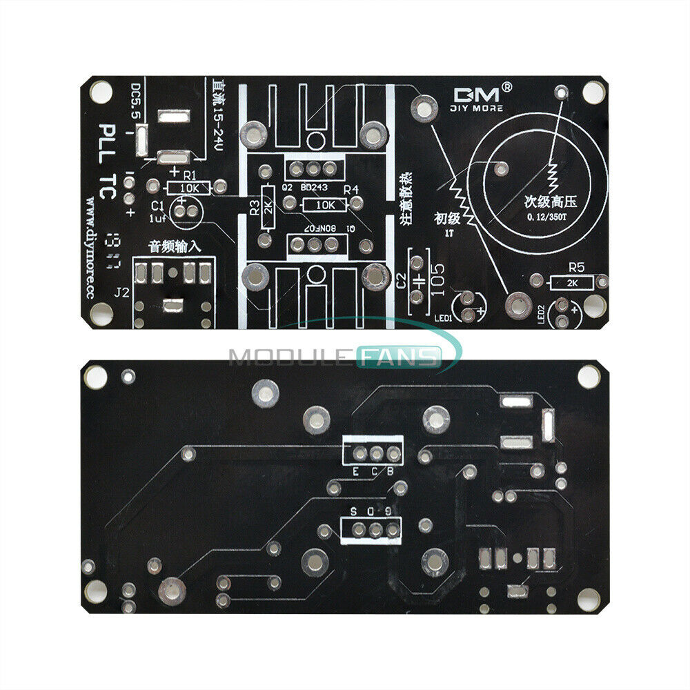 Kits 15W Tesla Mini Coil Plasma Speaker DC 15-24V Wireless Transmitter Generator