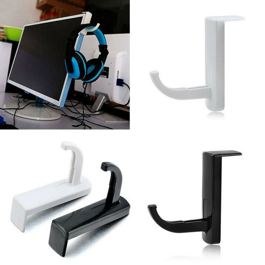 2Pack Headphone Headset Hanger Holder Wall PC Desk Monitor Stand Hook Sticky