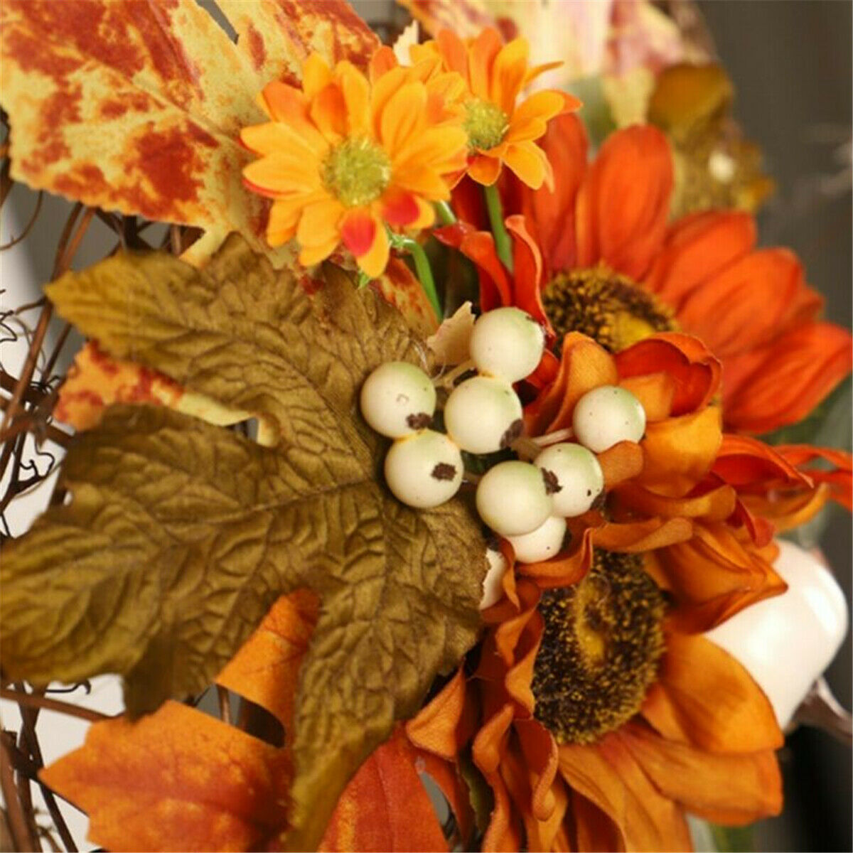 Halloween Autumn Harvest Pumpkin Garland Fall Maple Leaf Home Wreath Decor Gift