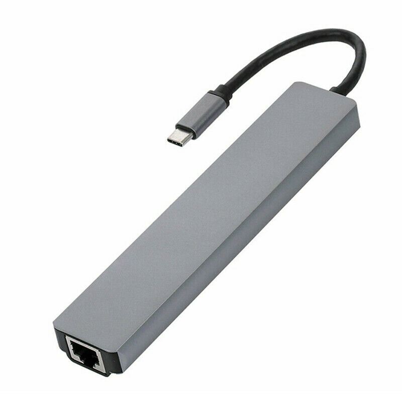 For MacBook Pro Air 8 in 1 Multiport USB-C HUB 4K HDMI USB 3.0 Aux Adapter Cable
