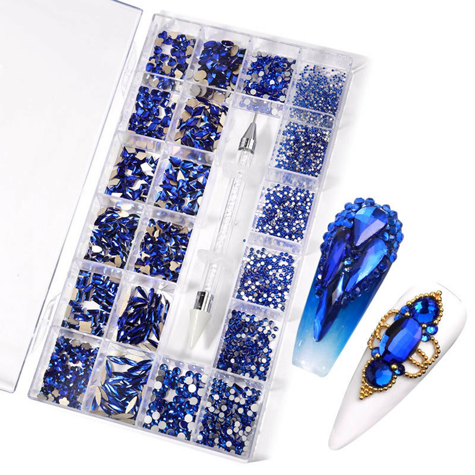 Nail Art Rhinestones Gems Diamonds Beads DIY Jewels Decoration Supplies