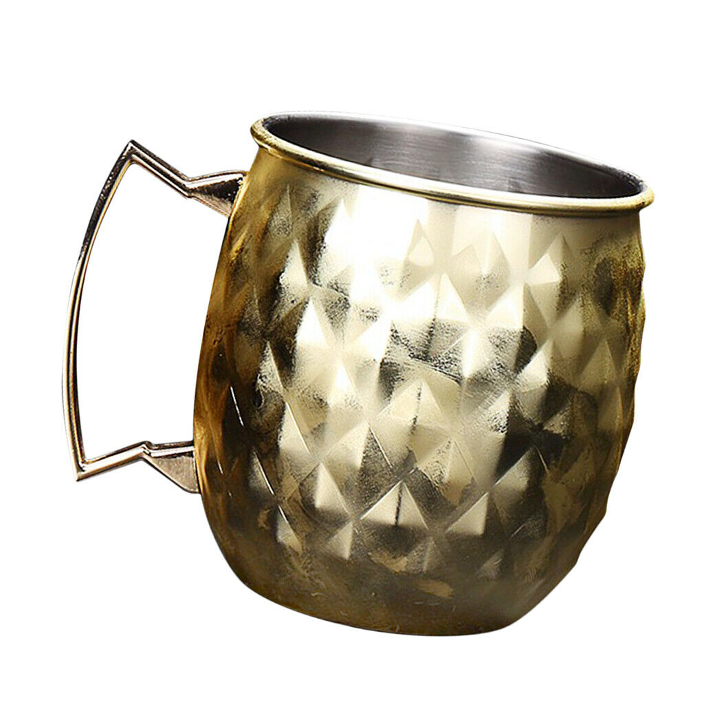 Set of 2, Moscow Cup Copper Stainless Steel Mug 550ML/18.6OZ Barware Golden