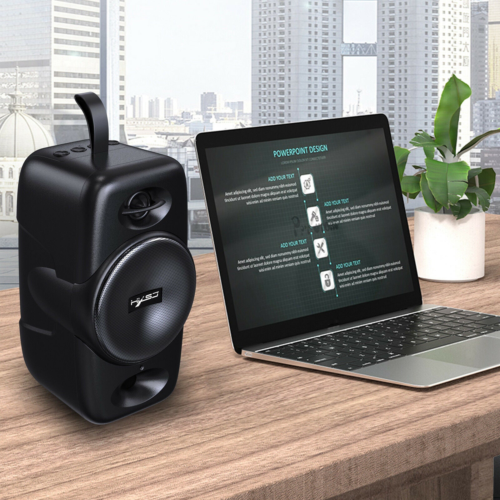 Mini Wireless Amplifier Waterproof with Mic 2000mAh Handsfree AUX USB Bass
