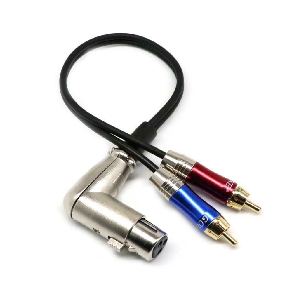 1Ft Audio XLR FeMale to 2-RCA Male Left Right Splitter Y Cable