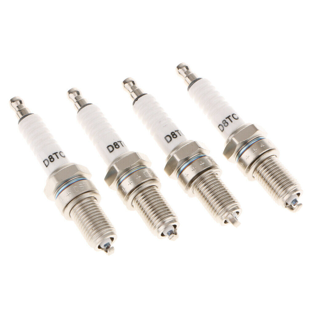 4 Pieces D8TC Spark Plugs 150cc-250cc  Scooter Quad Dirt Bike ATV Go Kart