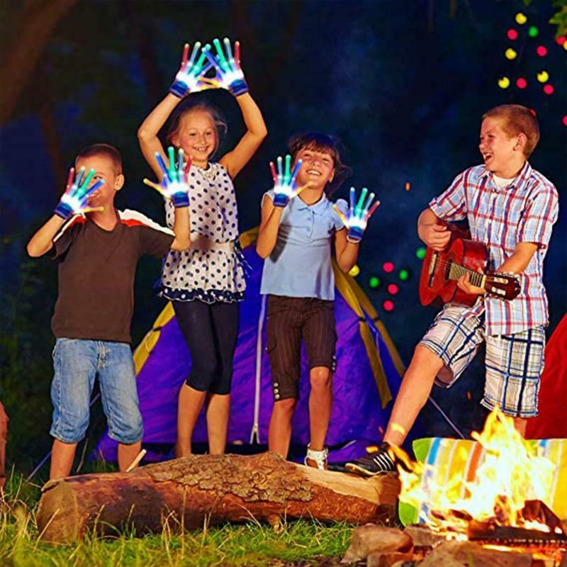 Flashing LED Gloves Glowing Fingertips Creative Photo Props Party Favor Toys