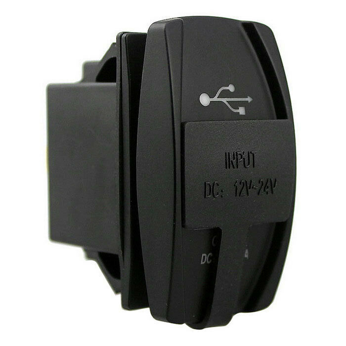 Dual BLUE USB 12V-24V DC Car Charger Socket ARB Carling Rocker Switches 5V 3.1A