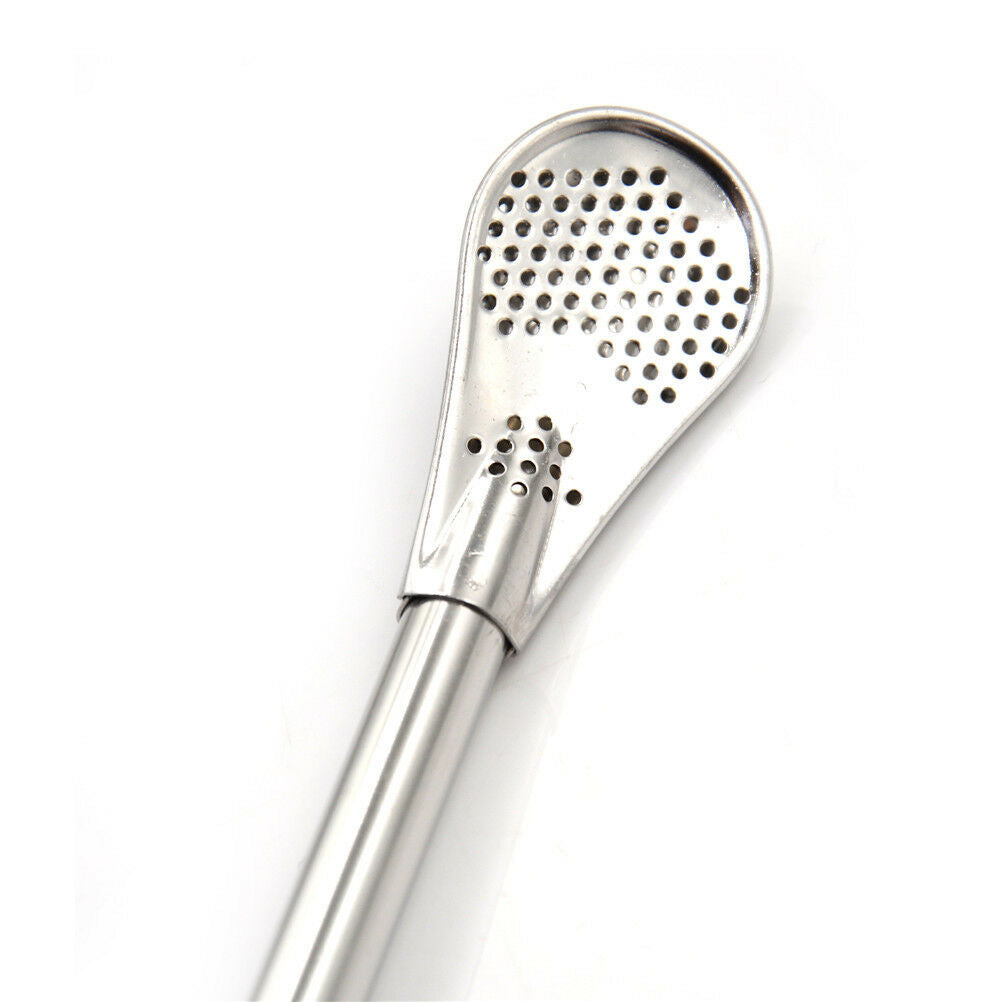2pcs/set Stainless Steel Tea Filter Straw Cleaning Brush Home Kitchen Acce.l8