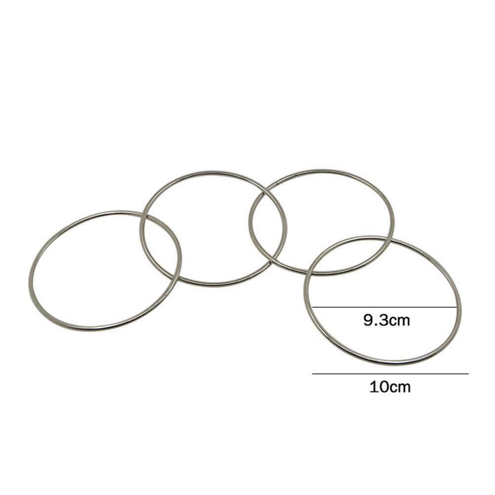 4pcs Magic Metal Rings Linking Iron Hoops for Fun Magic Trick Playing Props  @