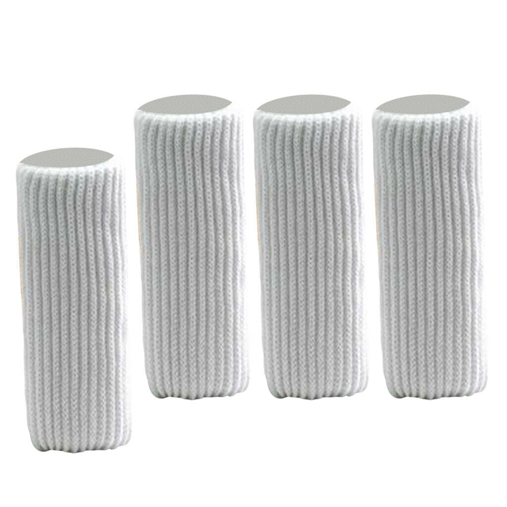 16x for Dia 9-18cm Elastic Furniture Sliders Knitted Chair Leg Socks -White