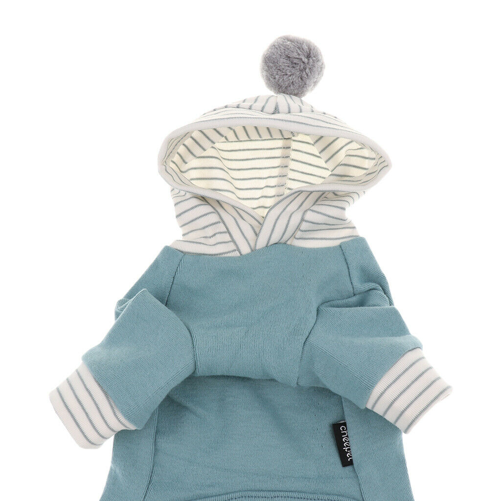 Pet Clothes Warm Autumn Winter Solid Color Cat Dog Bottoming Shirt S Blue