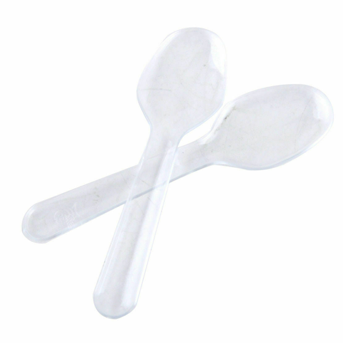 200x Mini Disposable Clear Plastic Spoons   Dessert Appetizer Tasting Sample