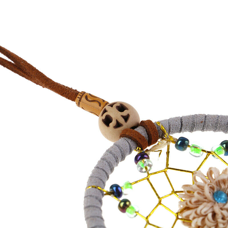 Car Dream Catcher for Rearview Mirror Handmade  Navy Blue Car Charms Hanging _BD