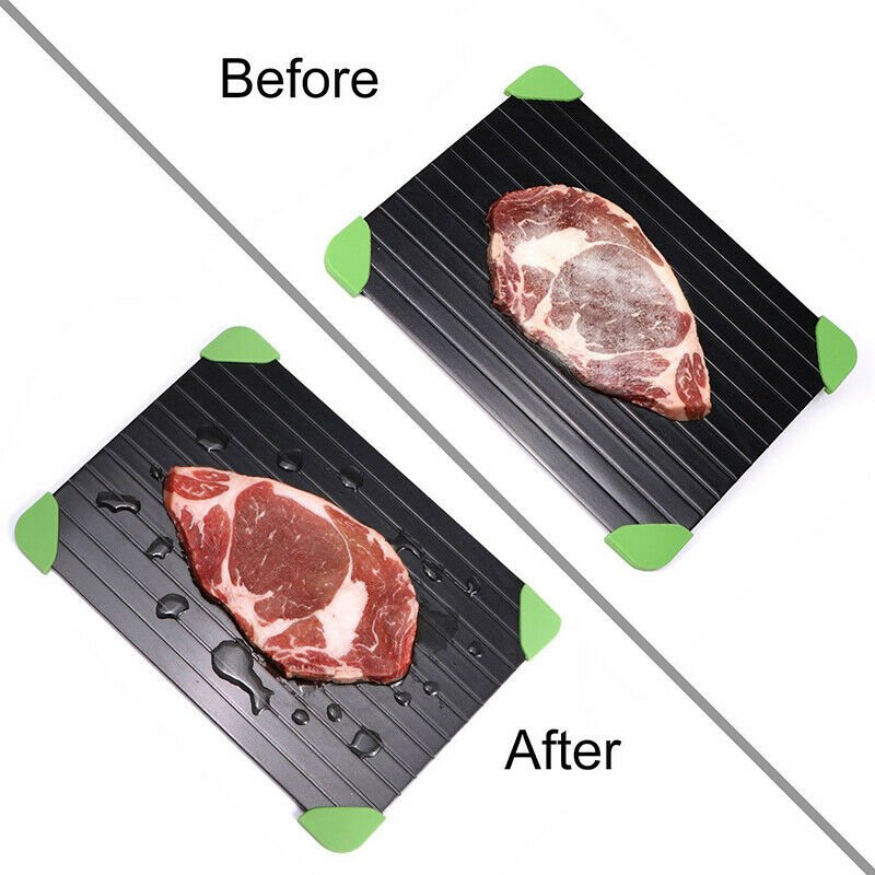 Fast Metal Thawing Plate Defrosting Tray Frozen Food meat Defrost Kitchen KS FG