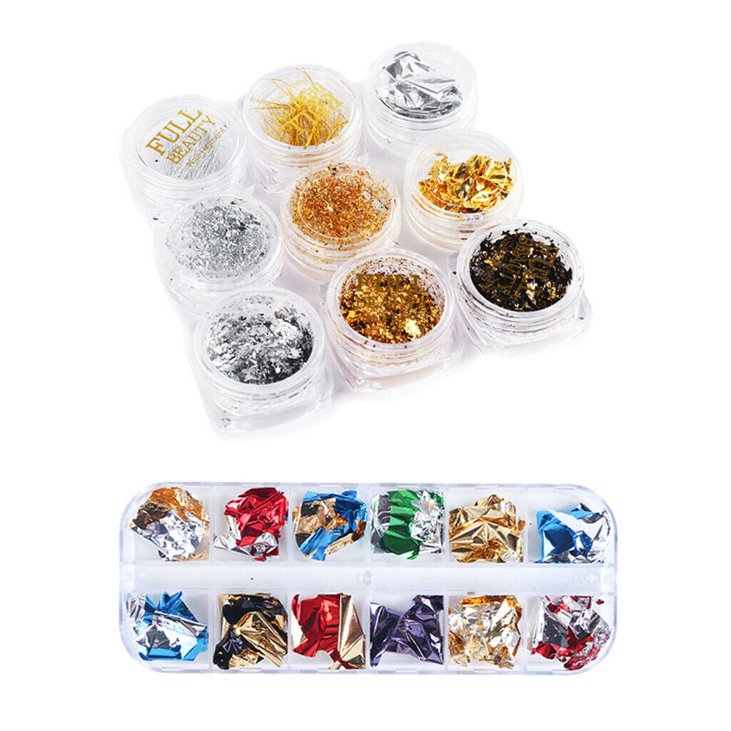 Salon Crafts Nail Foil Flakes Fragments Nails Art Design Supplies Decals