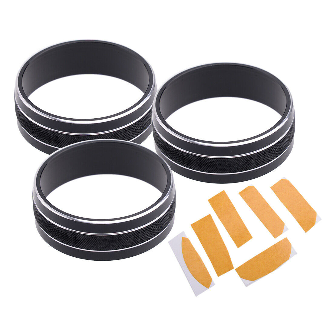 3pcs Aluminum AC Knob Control Cover Rings Trim Fits For Dodge Challenger 2009-14