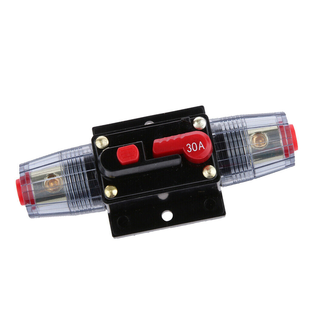 Car Inline Circuit Breaker 30A Manual Reset Switch Car Stereo Circuit Fuse