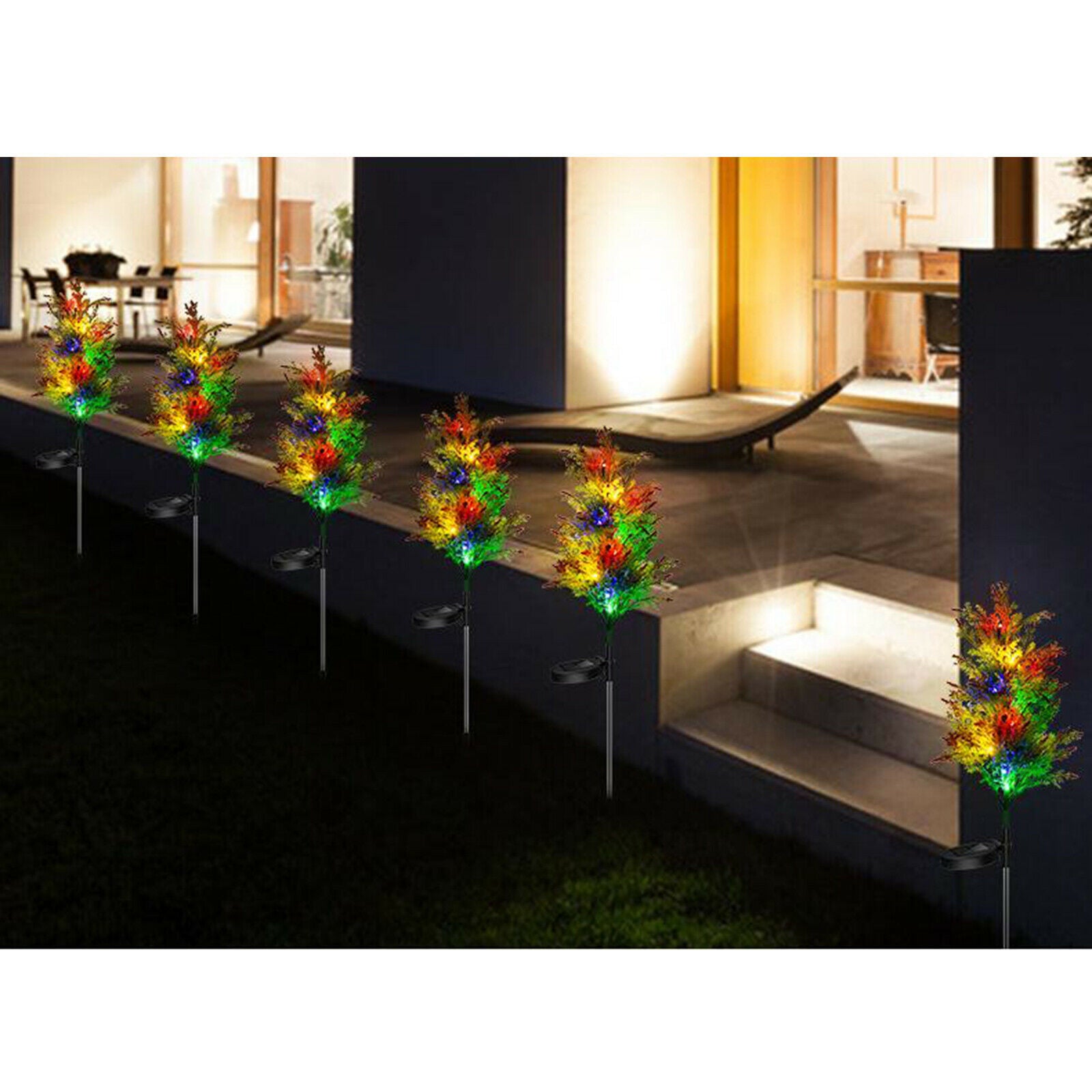 Solar Garden Lights Pine Stake Lights Christmas Party Display Lamp for Patio