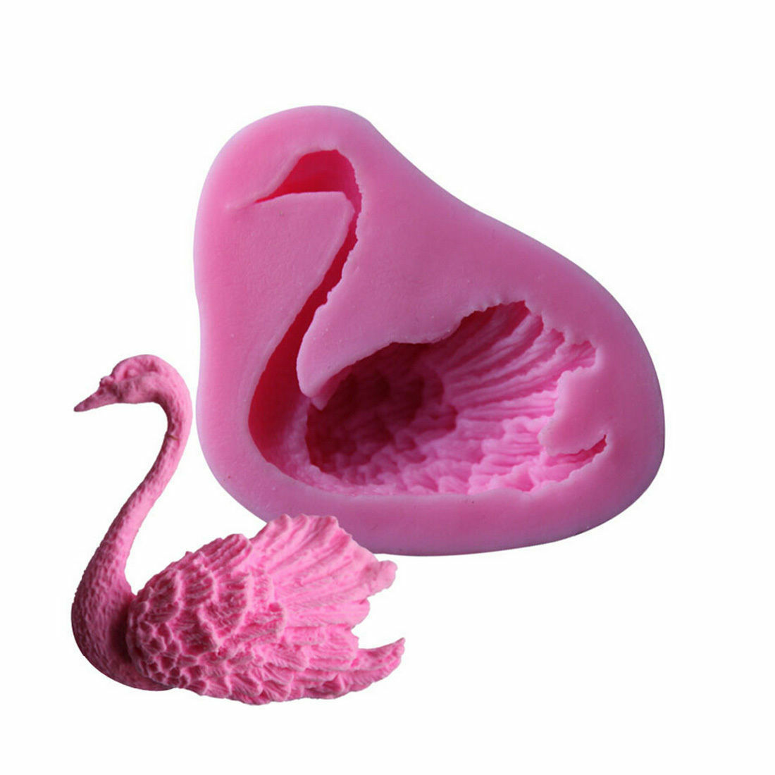 Cute Swan Silicone Fondant Cake Decorating Mold Cookie Pastry Baking Moul.l8