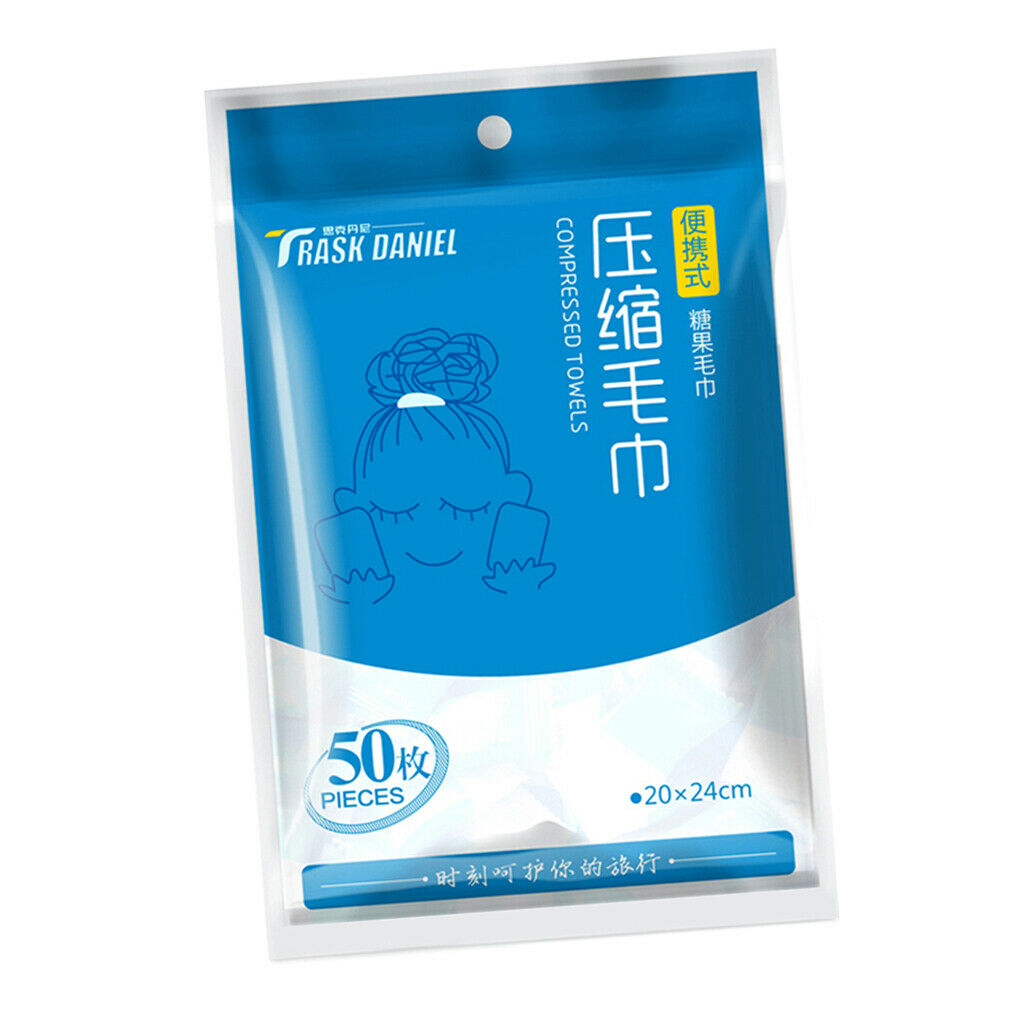 50 Pieces Disposable Compressed Facial Towel Tablets Compact Tissue Paper