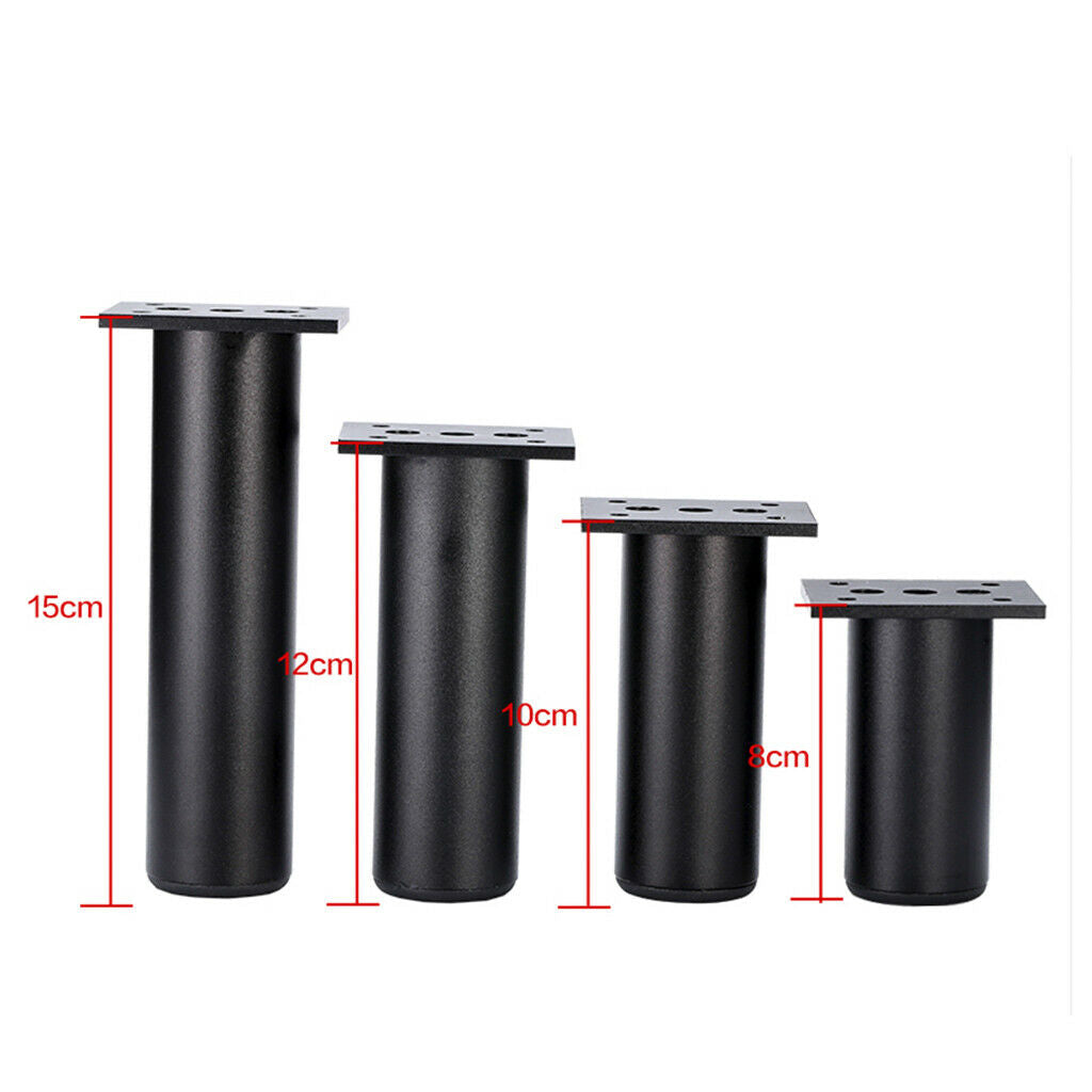 Adjustable Furniture Leg Cabinet Feet 12cm Black Round Aluminium Alloy