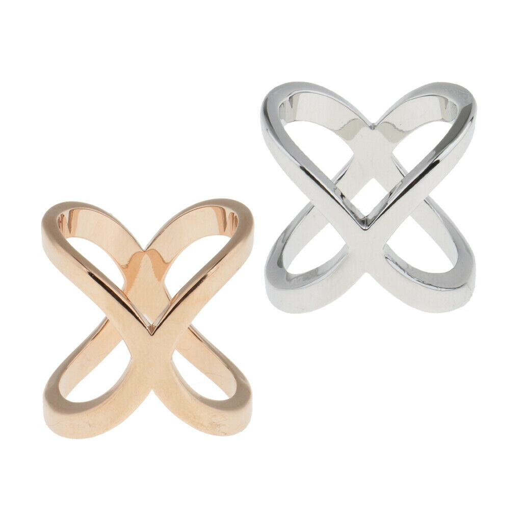 2pcs Scarf  Silk Scarf Clip Brooch Pin for Women Elegant X Cross Shape
