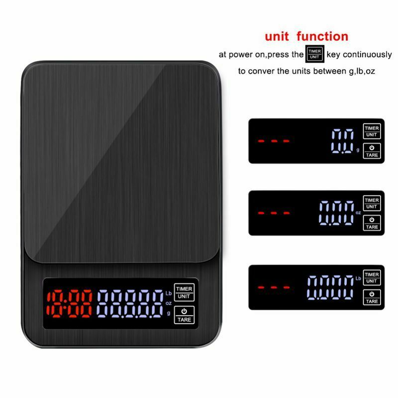 Mini Lcd Digital Electronic Drip Coffee Scale With Timer 3Kg 0.1G Digital CoffZ8