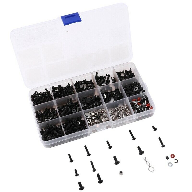 450Pcs/Set M3 M4 Metal Screws Nuts Box for 1/10 RC Cler Car Axial SCX10 90046 L6
