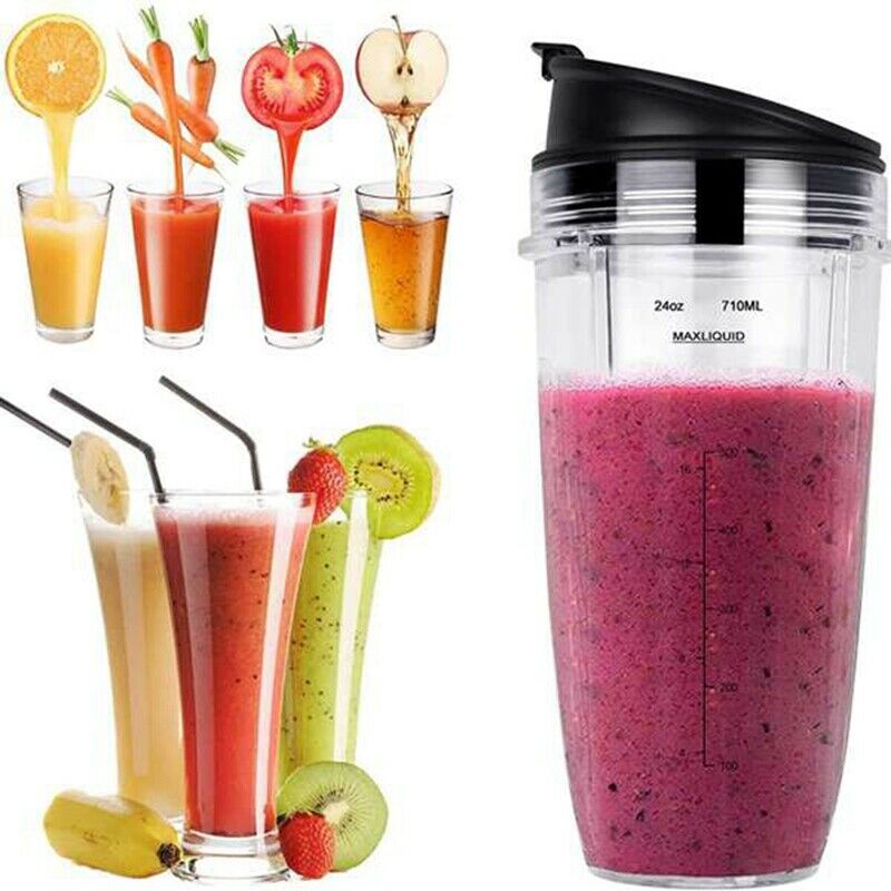 Replacement Ninja Parts 7 Fins Extractor Blades and 24OZ Ninja Blender Cup wC2E8