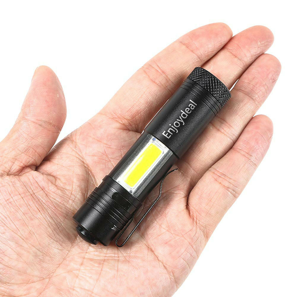 Mini Flashlight 2000 Lumen Q5 LED+COB LED Torch Lamp Penlight AA/14500 New