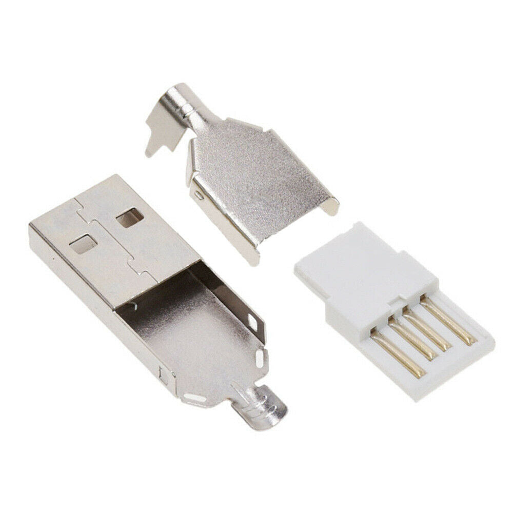 10 Set USB Type A Male Socket Jack Connector 4 Pin Adapter Plug Repair Parts Kit