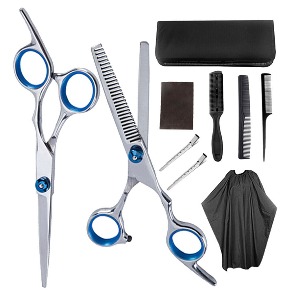 10 Pieces 6 '' Stainless Steel Hairdressing Scissors Thinning Scissors with Hair