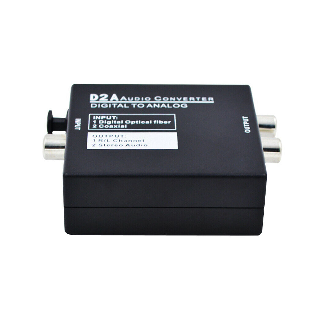 Digital Coaxial to Analog Audio Converter Toslink Adapter RCA L/R 3.5mm