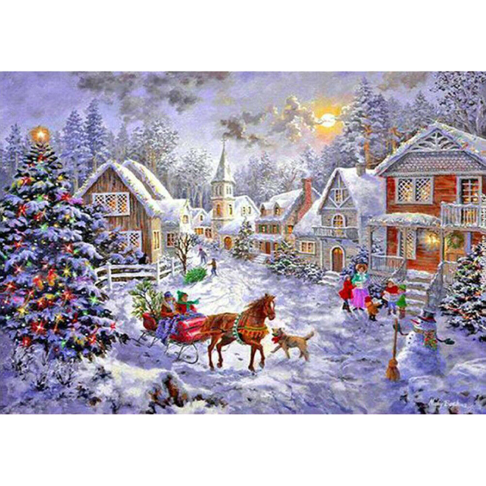 Reindeer Santa Claus 5D Full Drill Diamond Painting Embroidery Cross Stitch