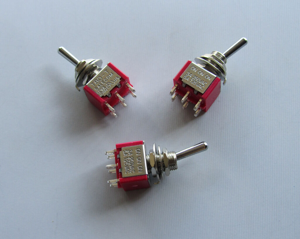 3x DPDT 6 Pin 3 Way ON/ON/ON Guitar Mini Toggle Switch SALECOM Car/Boat Switches