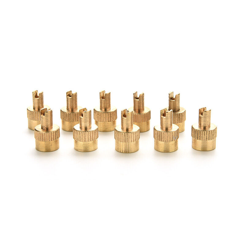 10pcs Chrome Metal Slotted Head Valve Stem Caps With Core Remover Tool Ca.l8
