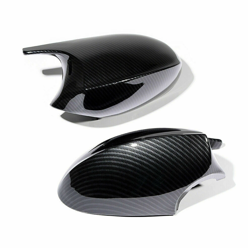 2pcs Carbon Fiber Style Mirror Cover Cap Fit For BMW E90 E93 PRE-LCI 2005-2009
