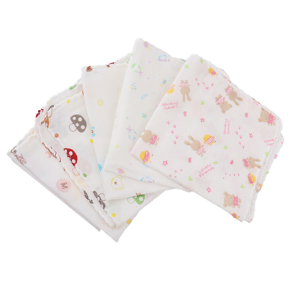 5 Pieces Baby Handkerchief Gauze Nursing Towel Clean Infants Feeding Towel