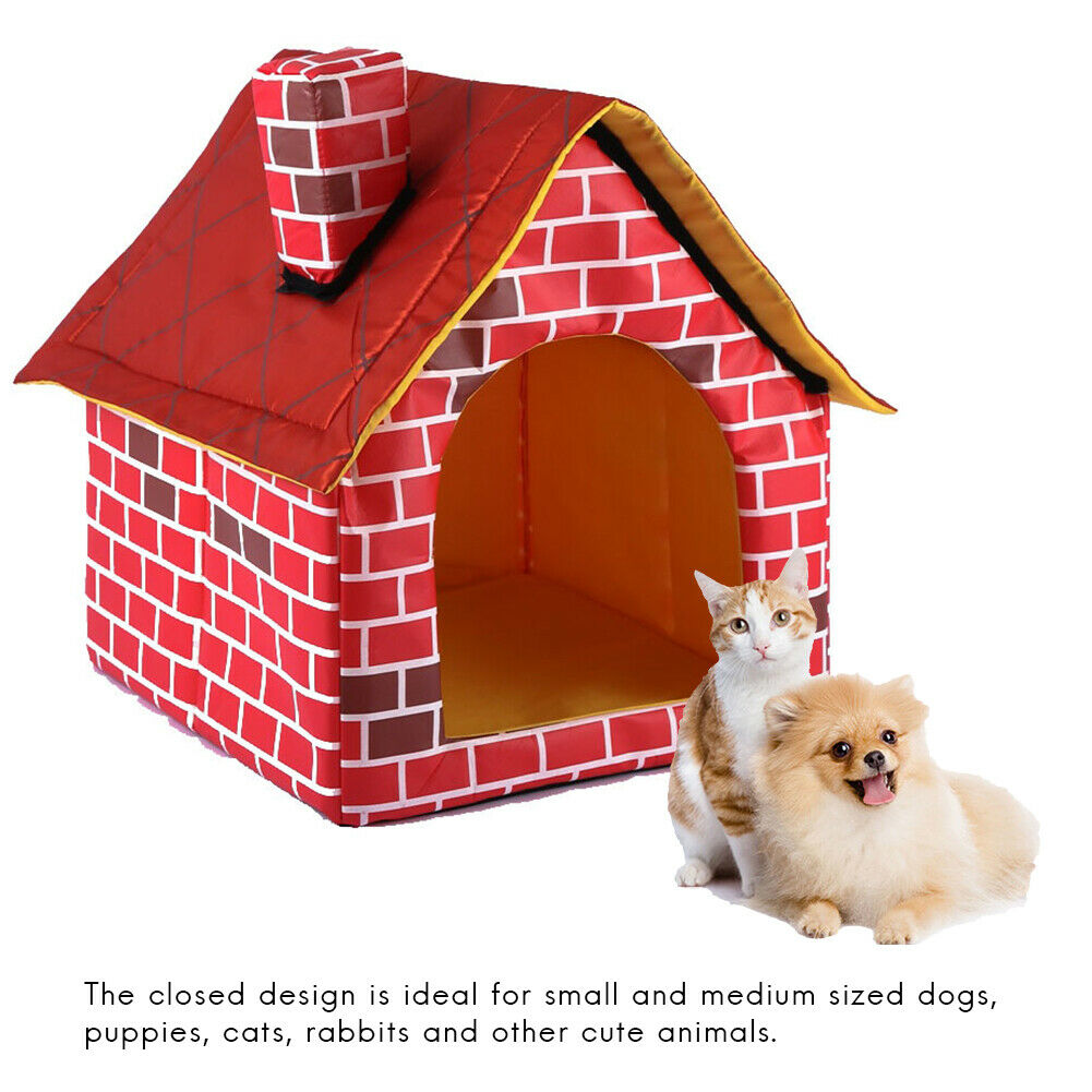 Portable Cat Puppy Home Red Brick Pet Dog House Warm And Cozy Cat Bed Dog House