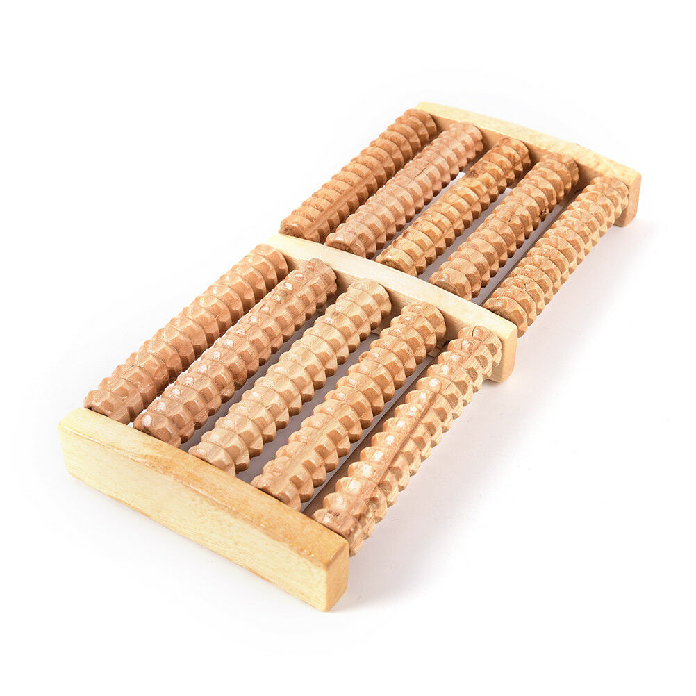 5 Row Wooden Foot Roller Wood Care Massage Reflexology Relax Relief Massager BDA