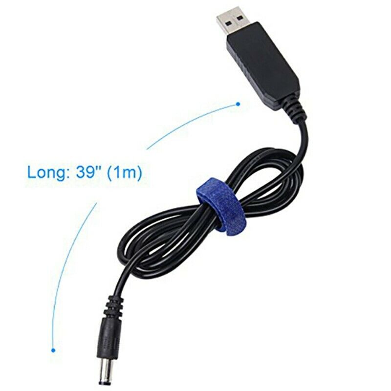 USB to DC Convert Cable 5V to 12V Voltage Step-Up Cable 5.5x2.1mm DC Male 1M NZ3